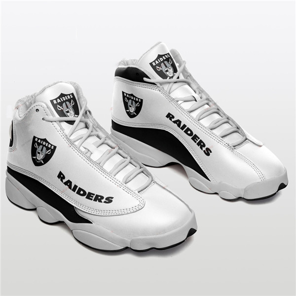 Men's Las Vegas Raiders AJ13 Series High Top Leather Sneakers 004 [Men